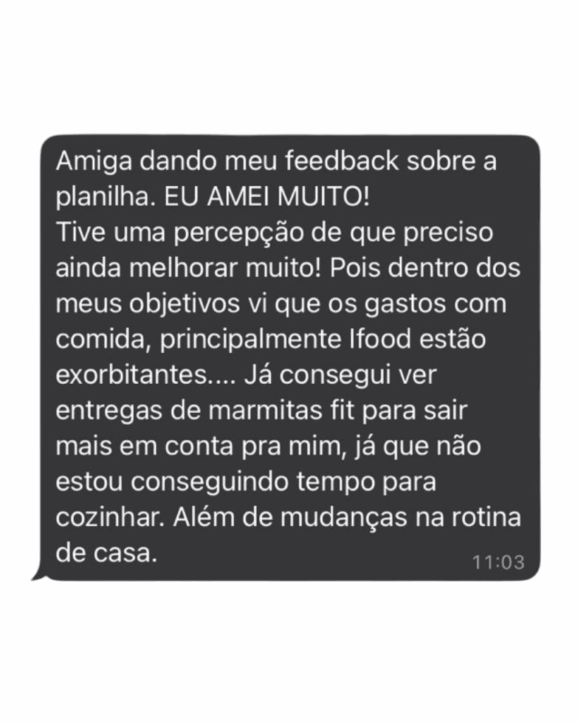 Feedback - Planilha Financeira 2