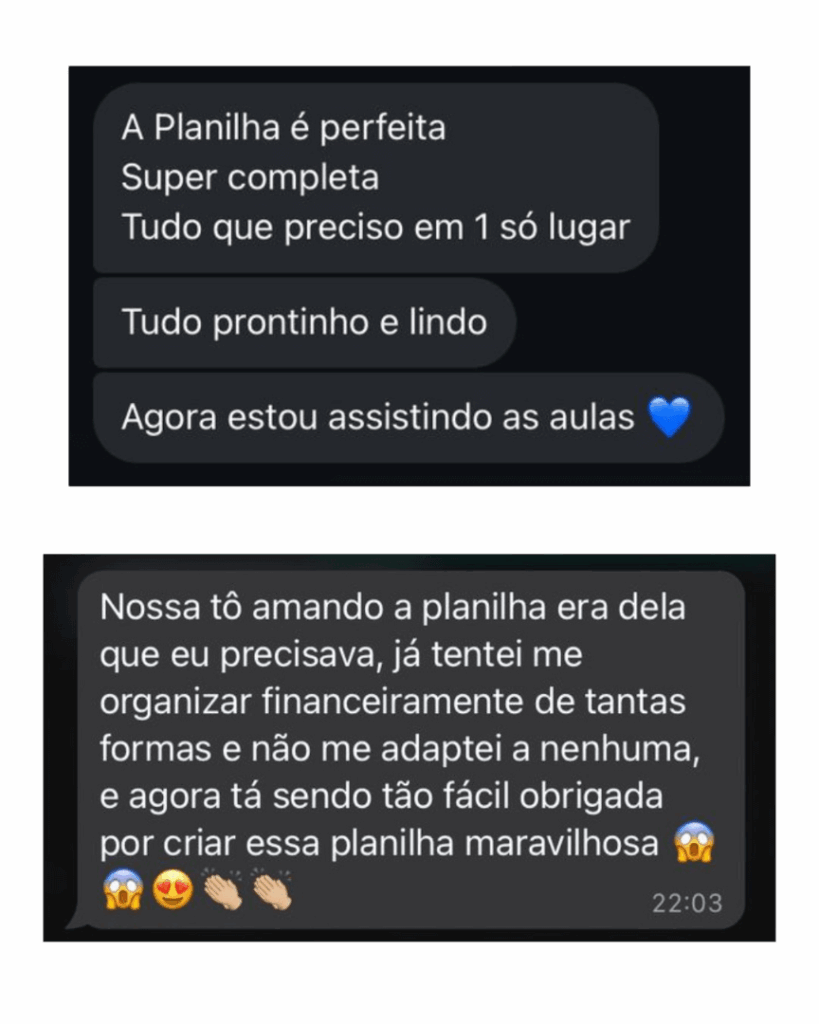 Feedback - Planilha Financeira 5